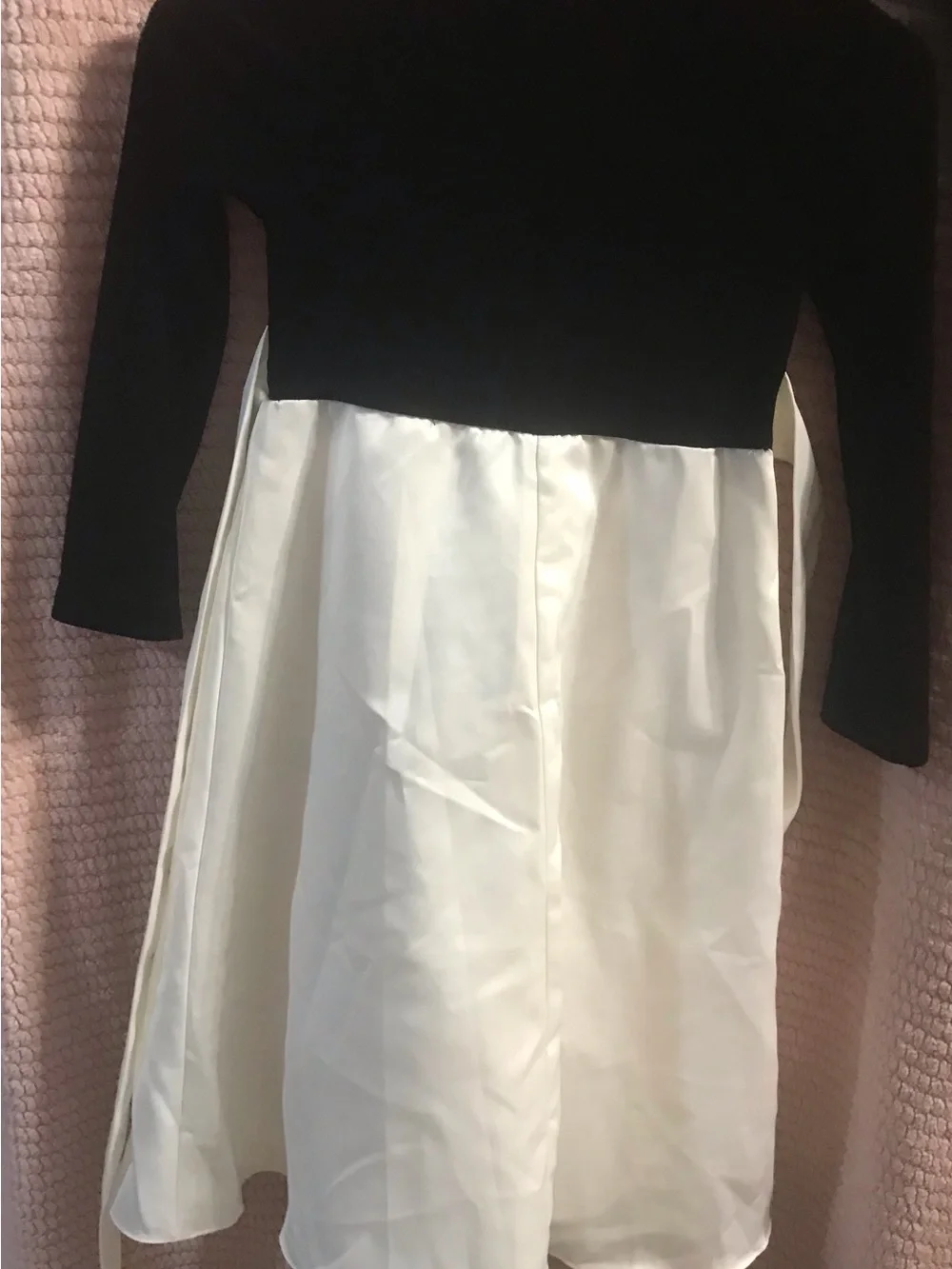 Rare Editions Black and White Embroidered Bow Party Dress